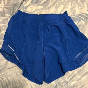 Royal blue Lululemon hotty hot shorts size 10 4inch inseam in great condition!